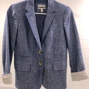 J.Crew blue linen “schoolboy” blazer